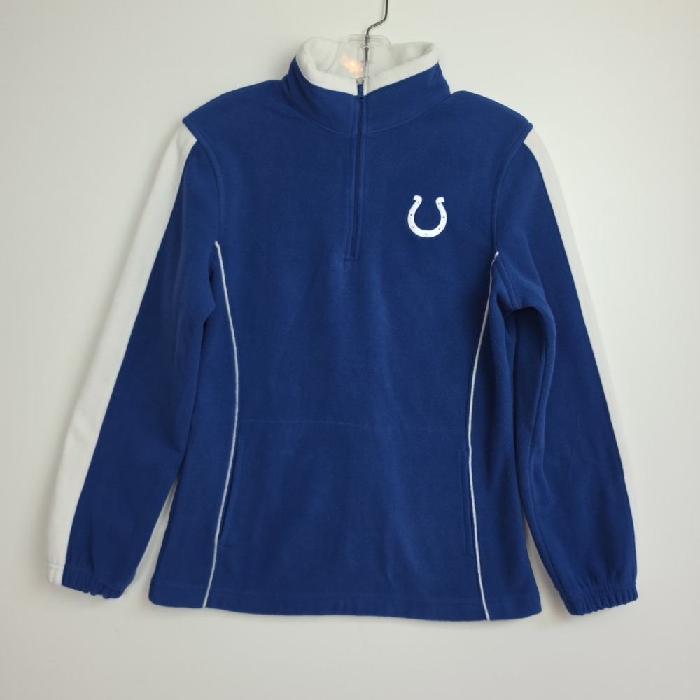 NFL 1/4-Zip Colts Sweatshirt Women's Size S Blue Embroidered Logo Long Sleeves